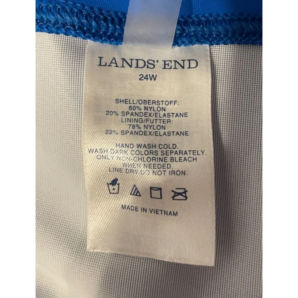 LANDS END Womens Swim SKIRT w/ Attached Panty BLUE Size 24W